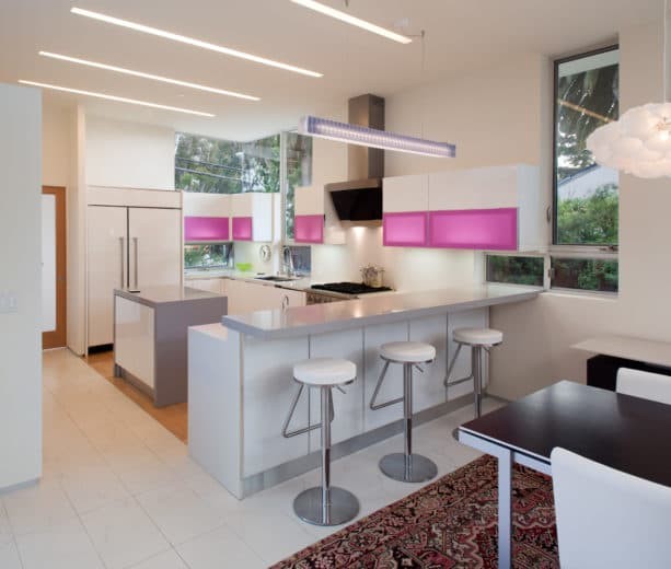 Grayish Pink Kitchen Peninsula