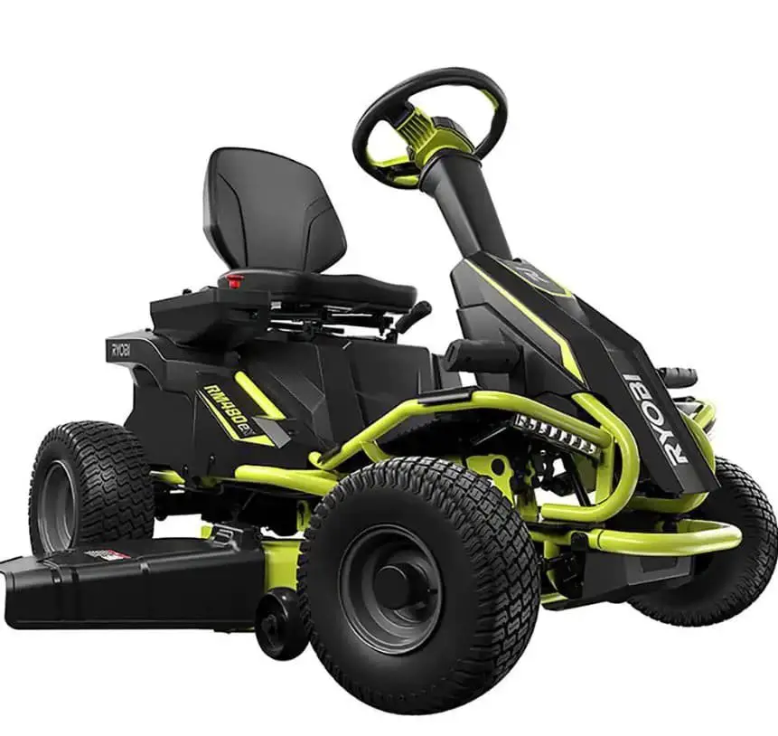 Ryobi 48V Brushless 38 in. 100 Ah Battery Electric Rear Engine Riding Lawn Mower.