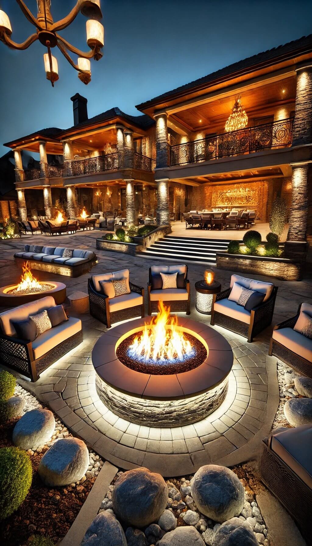 Fire Bowls with Lighting