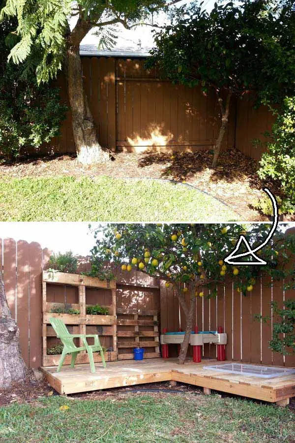 Kid’s Pallet Wood Deck W/ PLANTER AND SANDBOX