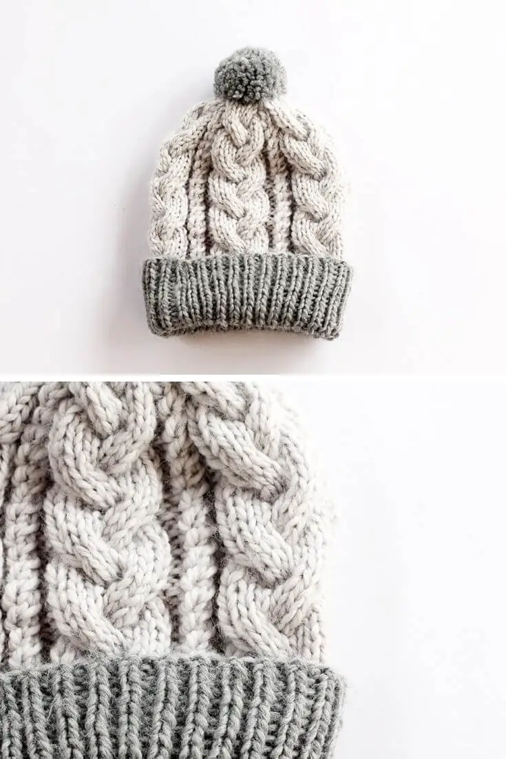 Kids cable knit hat pattern