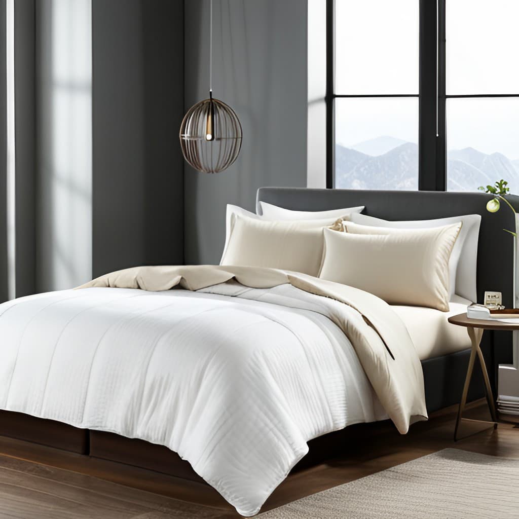 Beige Sheets with a White Comforter