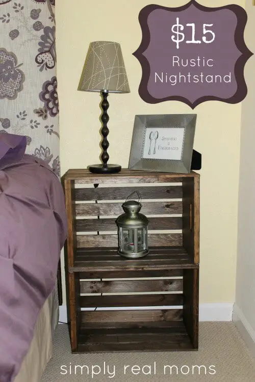 Crate Nightstand with $15