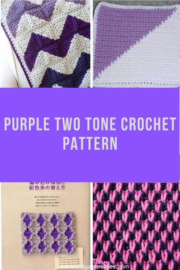 Purple two-tone crochet pattern