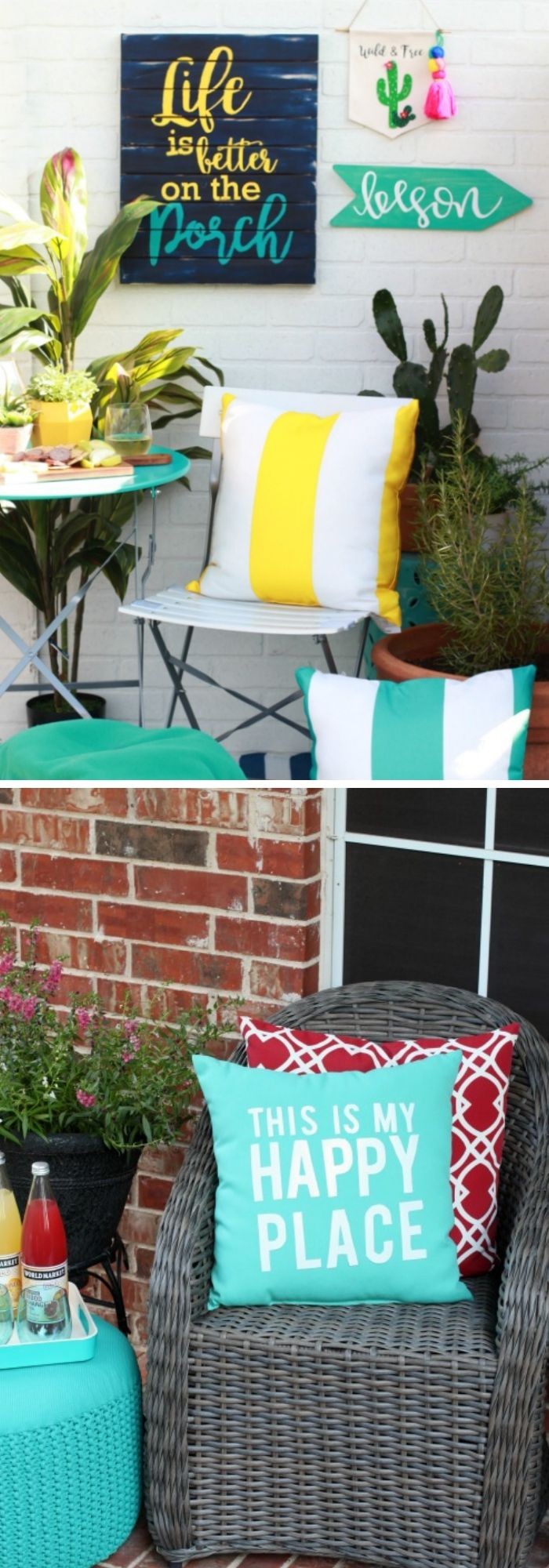 DIY Summer Porch Sign: “Life is better on the porch” and “This is my happy place”