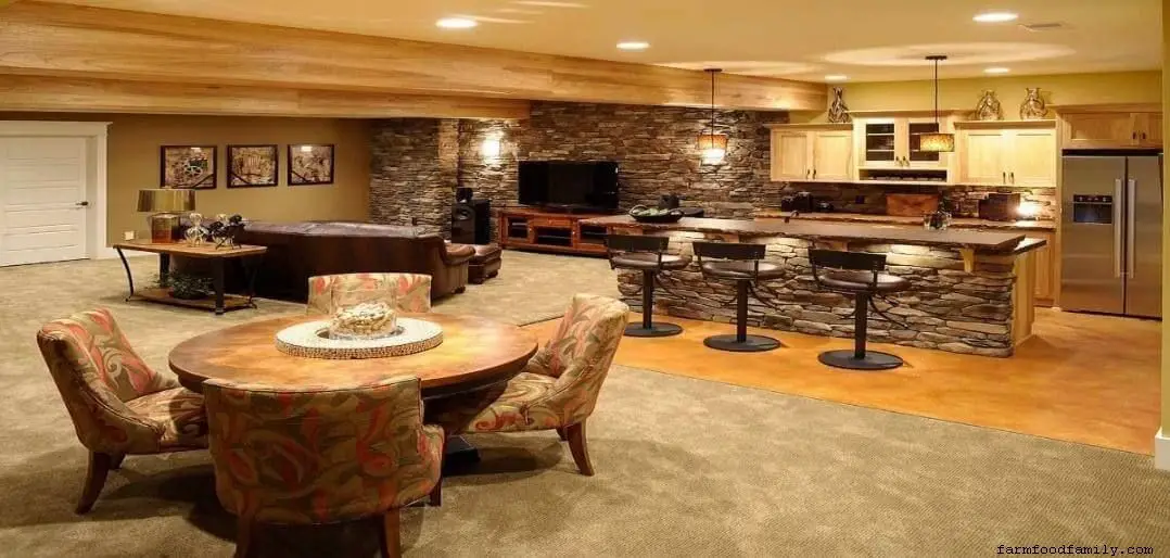Basement apartment with a bar