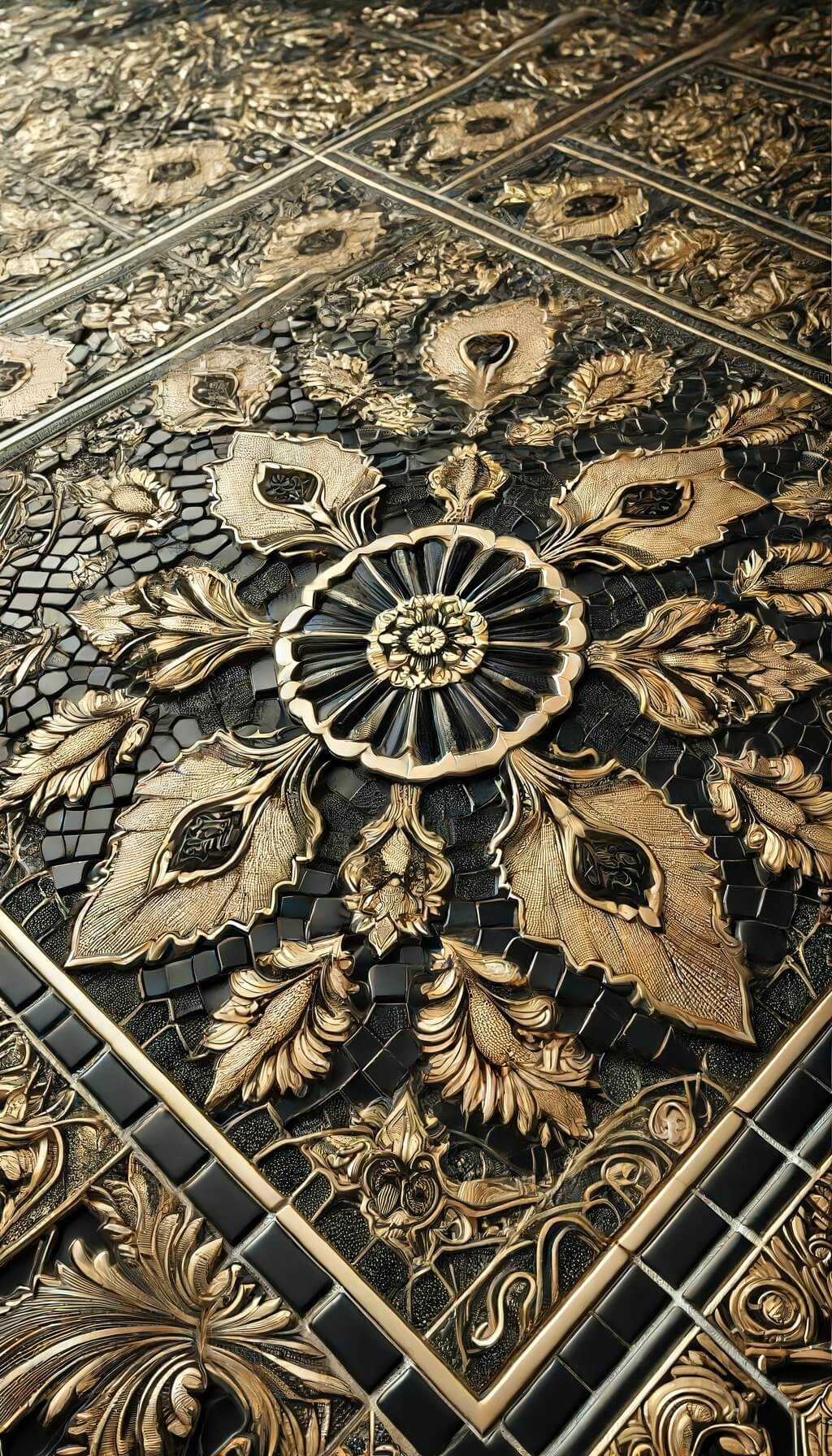 Black and Gold Mosaic Tiles