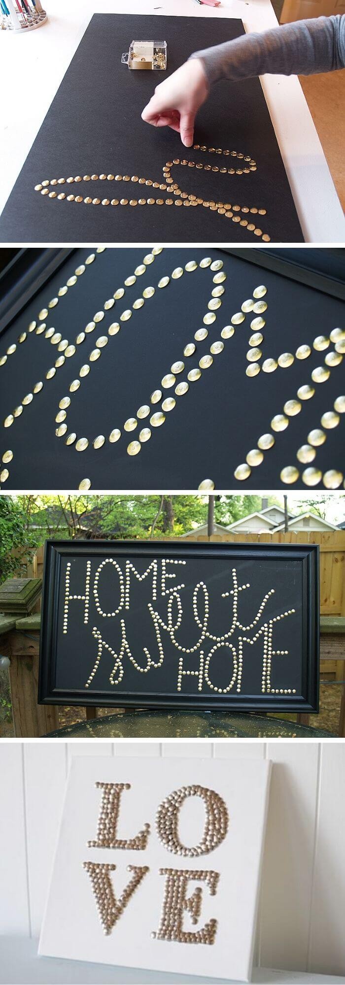 Home sweet home push pin art