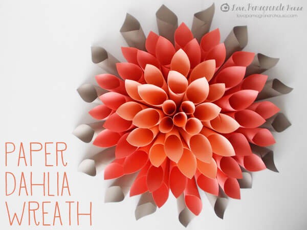 The paper dahlia wreath