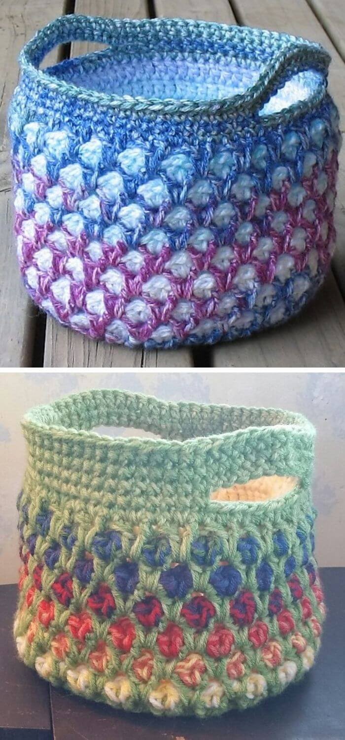 Moroccan crochet basket