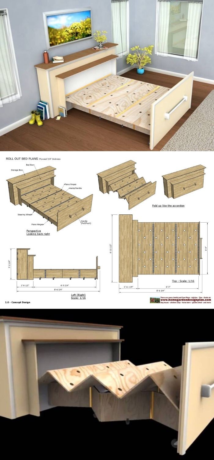 The built-in roll out bed plans!