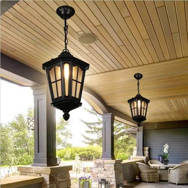 Waterproof outdoor porch lamp