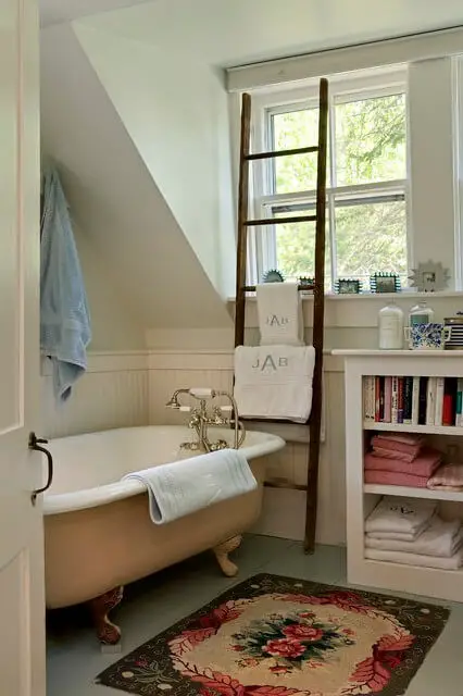 The modest attic bathroom