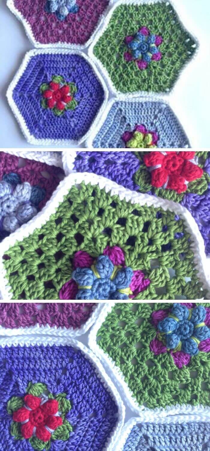 Crochet Hexagon in Bloom