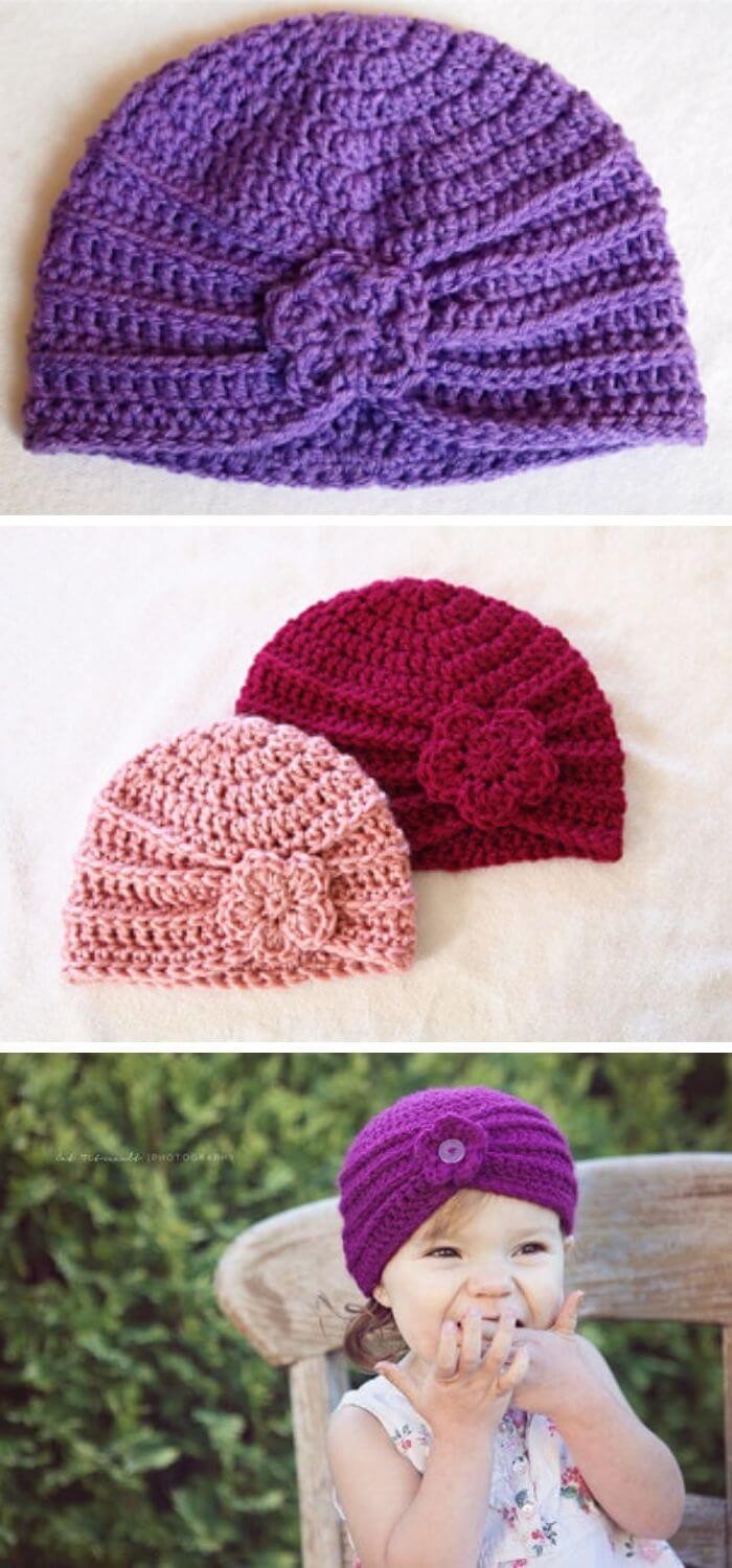 15+ Creative Crochet Turbans Hat Free Patterns (With Instructions)