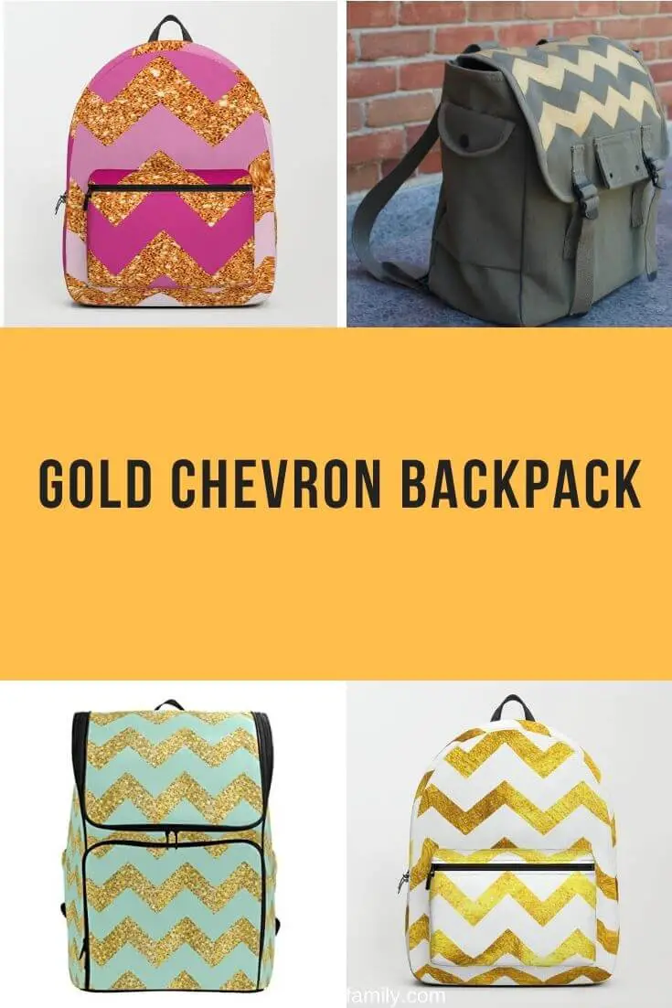 Gold Chevron Backpack