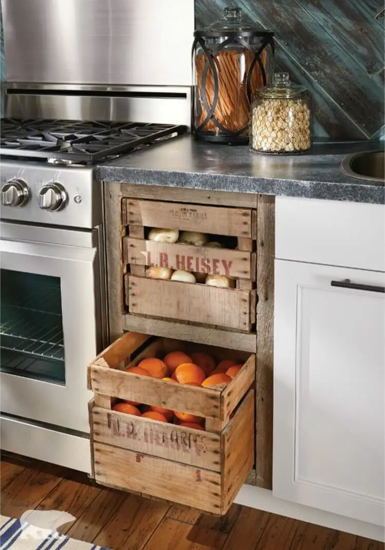 Wooden boxes for fruits and vegetables