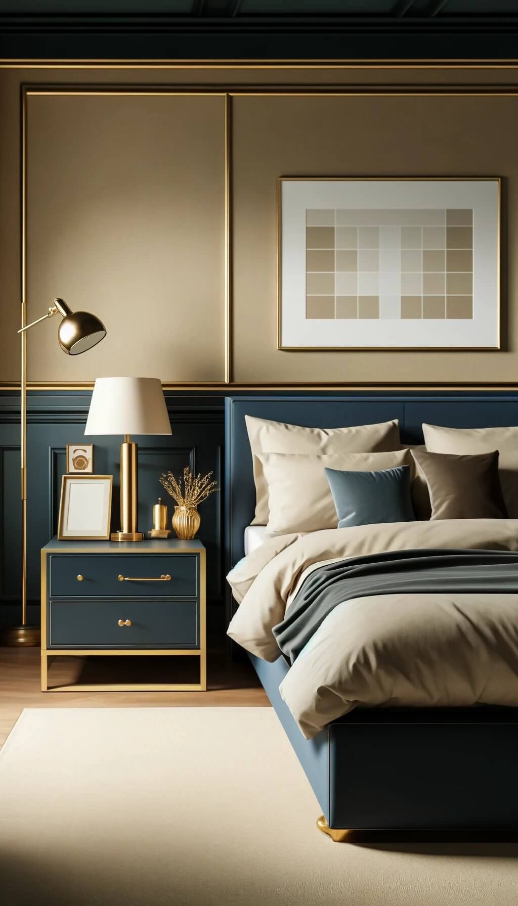 Navy Blue Nightstand