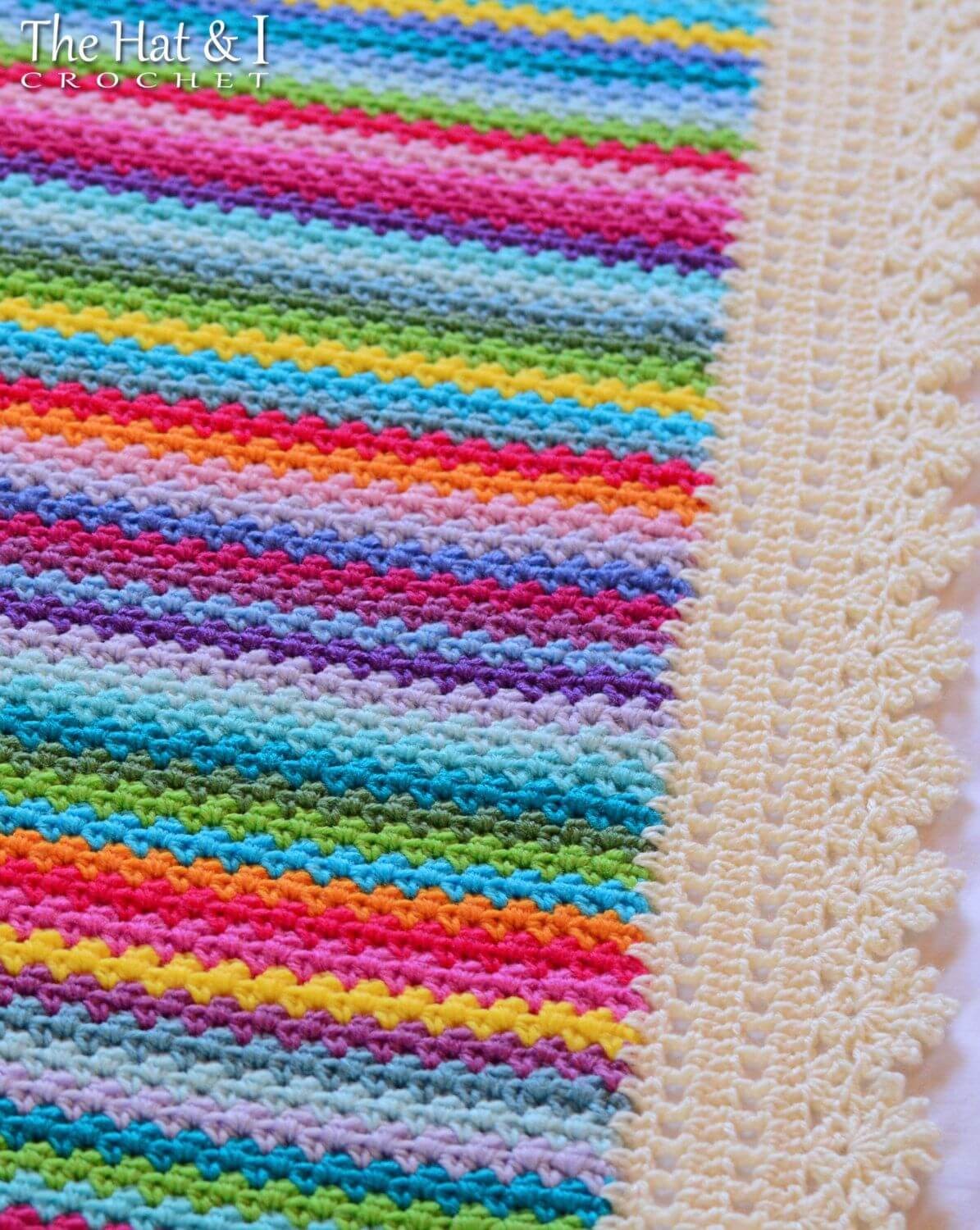 Crochet Blanket PATTERN – Crayon Box Blanket – crochet pattern modern rainbow gypsy afghan, crochet afghan pattern