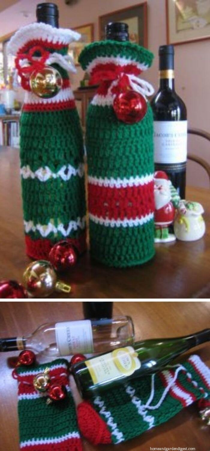 Happy Christmas wine bottle bags