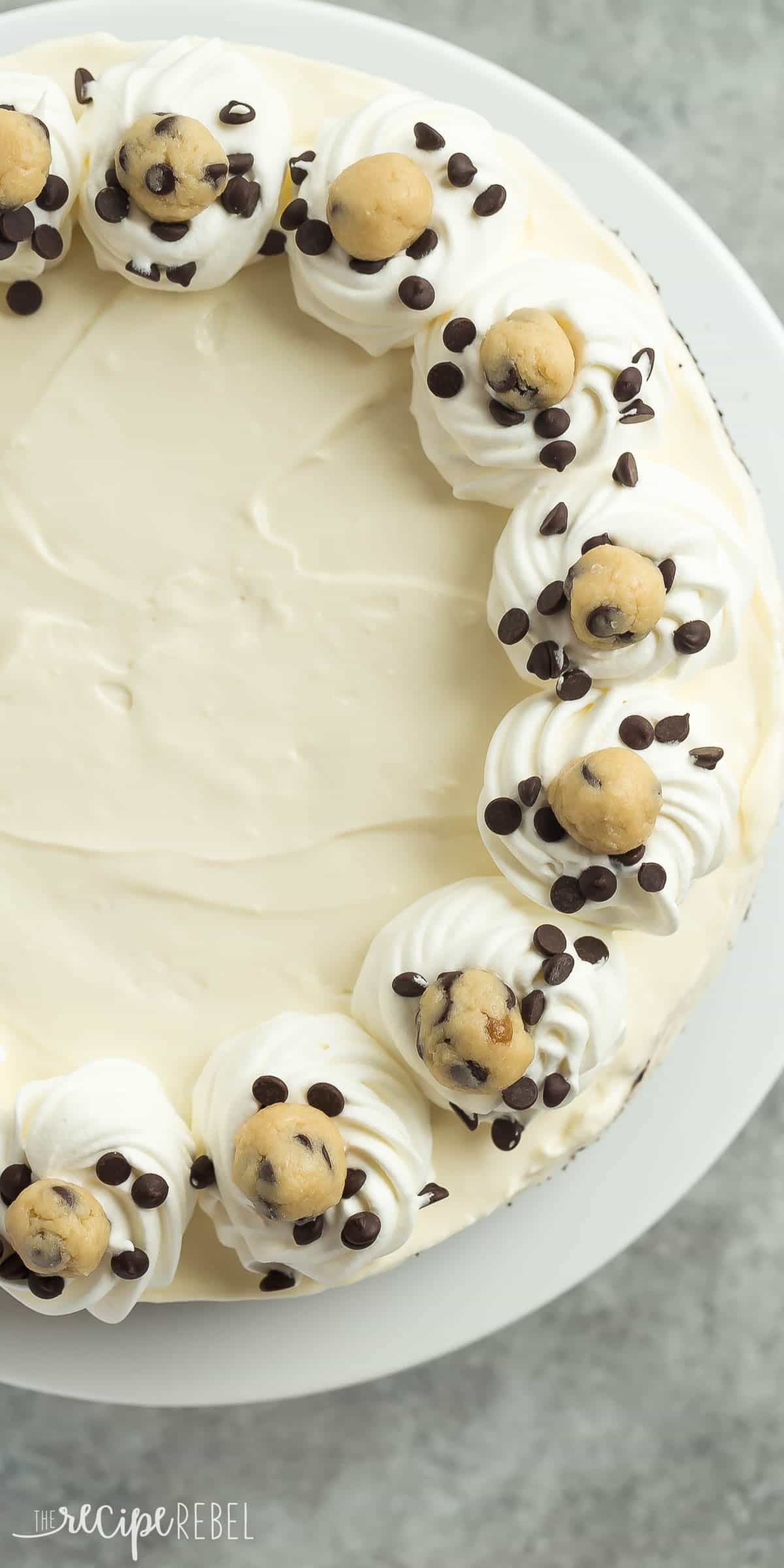 No Bake Cookie Dough Cheesecake