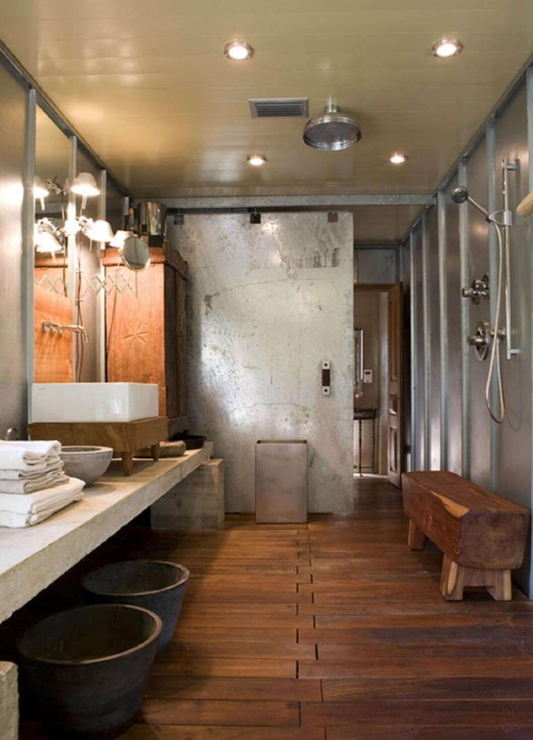 #4. Rustic wooden bathroom