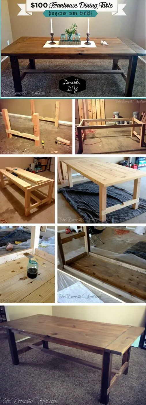 $100 DIY Farmhouse Dining Table