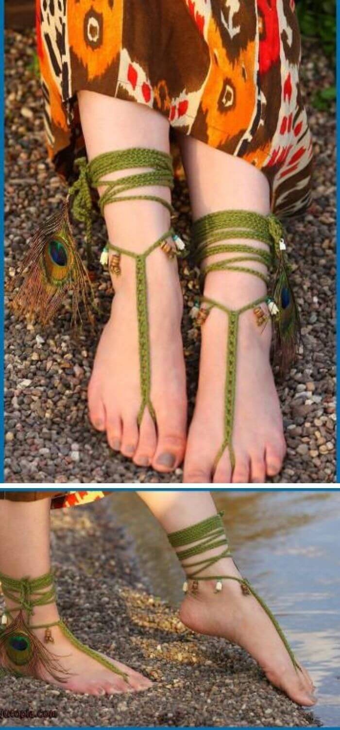 Tribal barefoot sandals