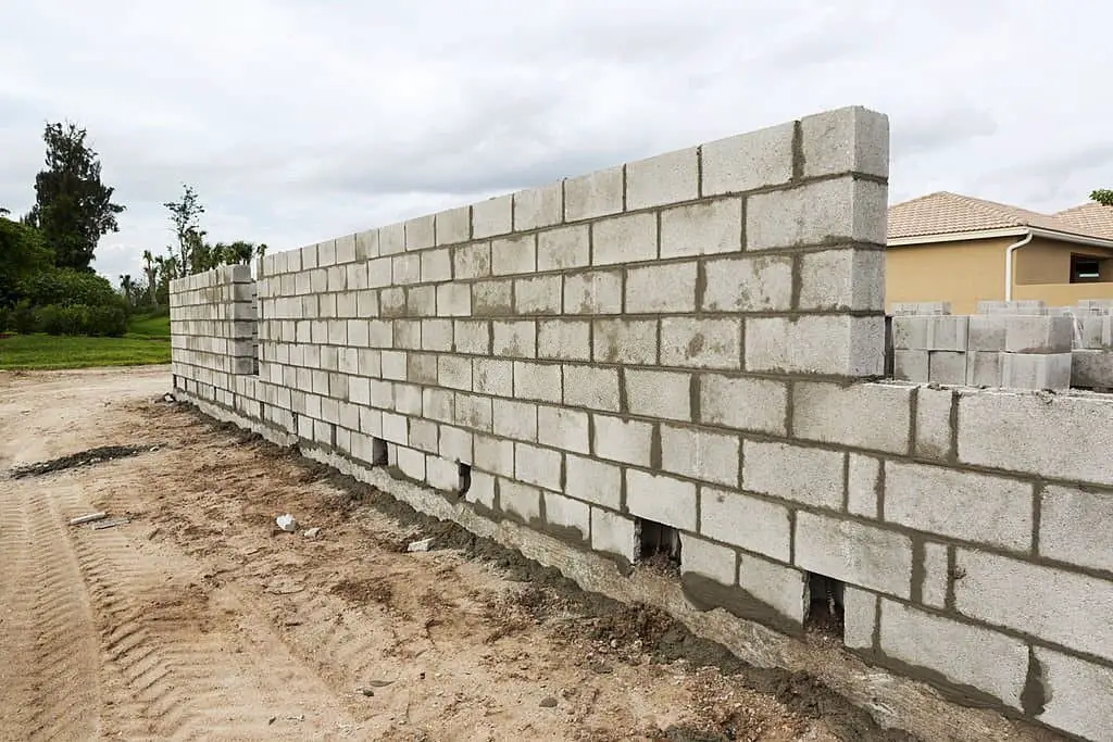 Cinder block wall.