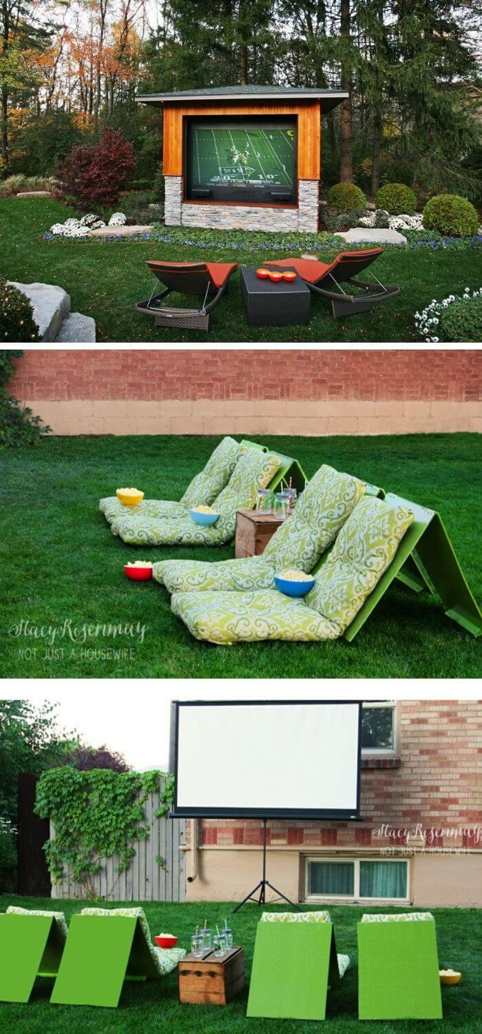 A Backyard with a Movie Space