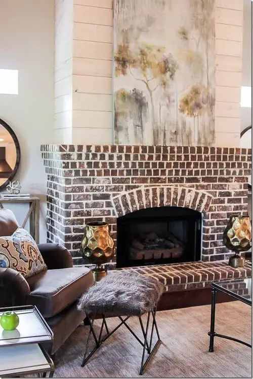 Brick fireplace surround ideas.