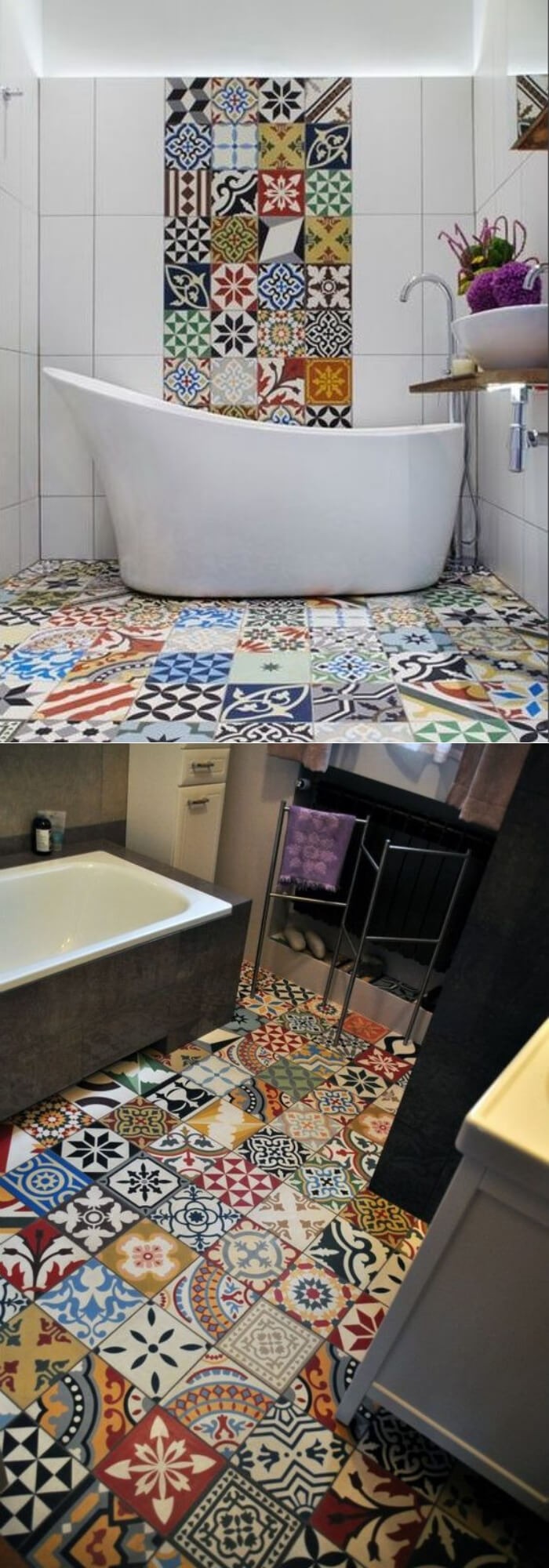 Vintage bathroom floor tile ideas