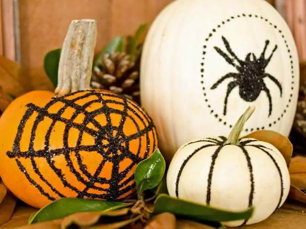 Black-Glittered Pumpkins