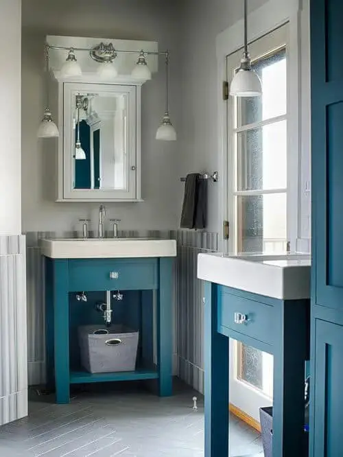 Perfect Teal and Grey Bathroom