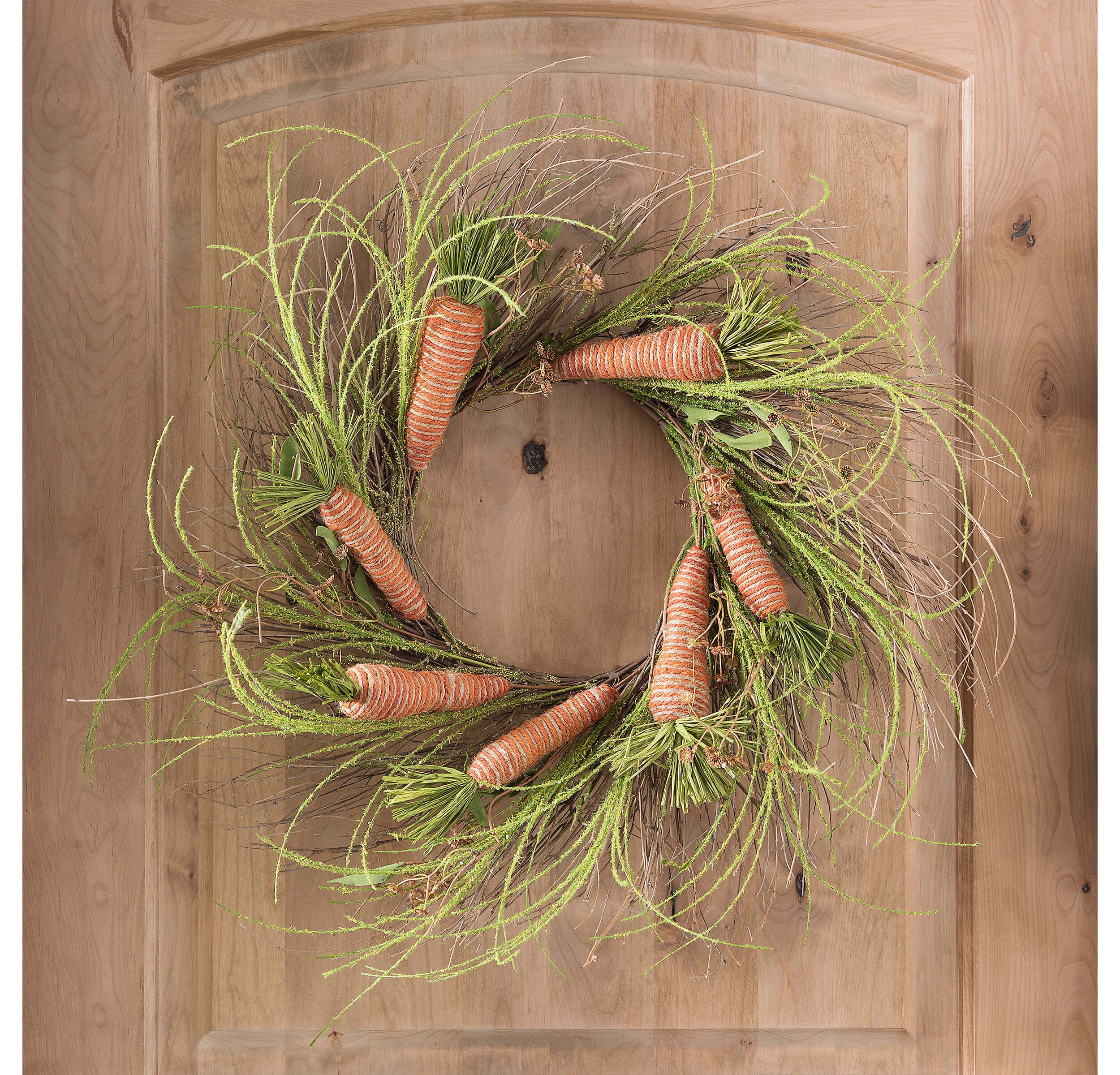 Rattan Carrot Wreath with Twig Sprays