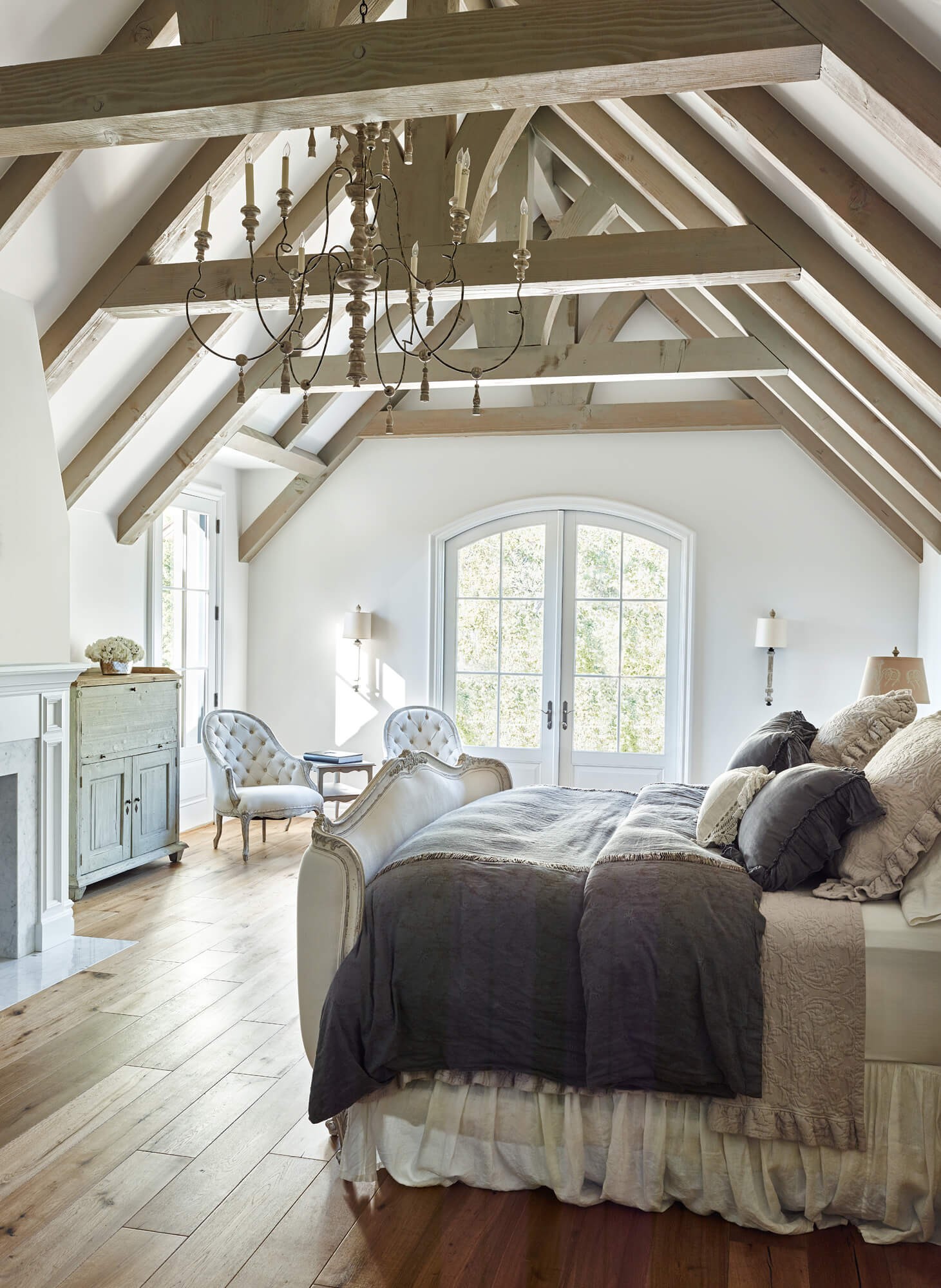 #7 Chandelier and exposed beams