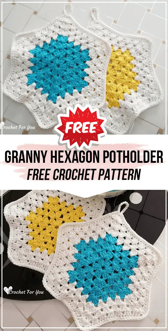 Crochet Granny Hexagon Potholder