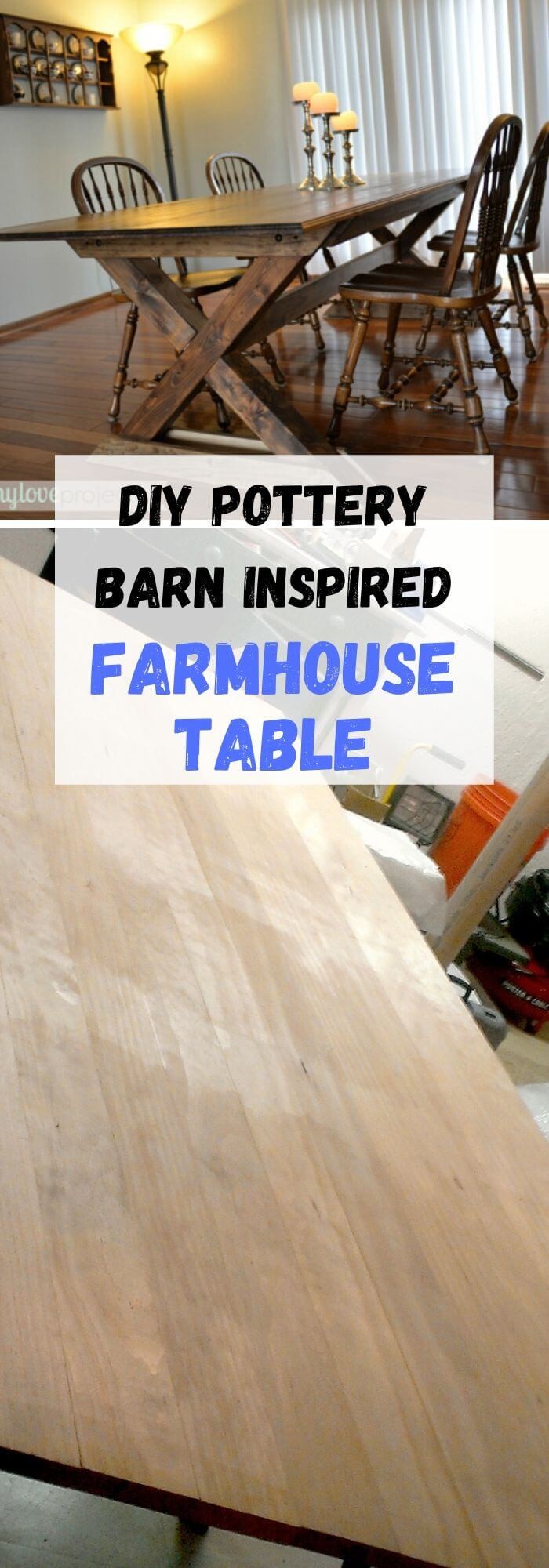 Pottery Barn Inspired Farmhouse Dining Table