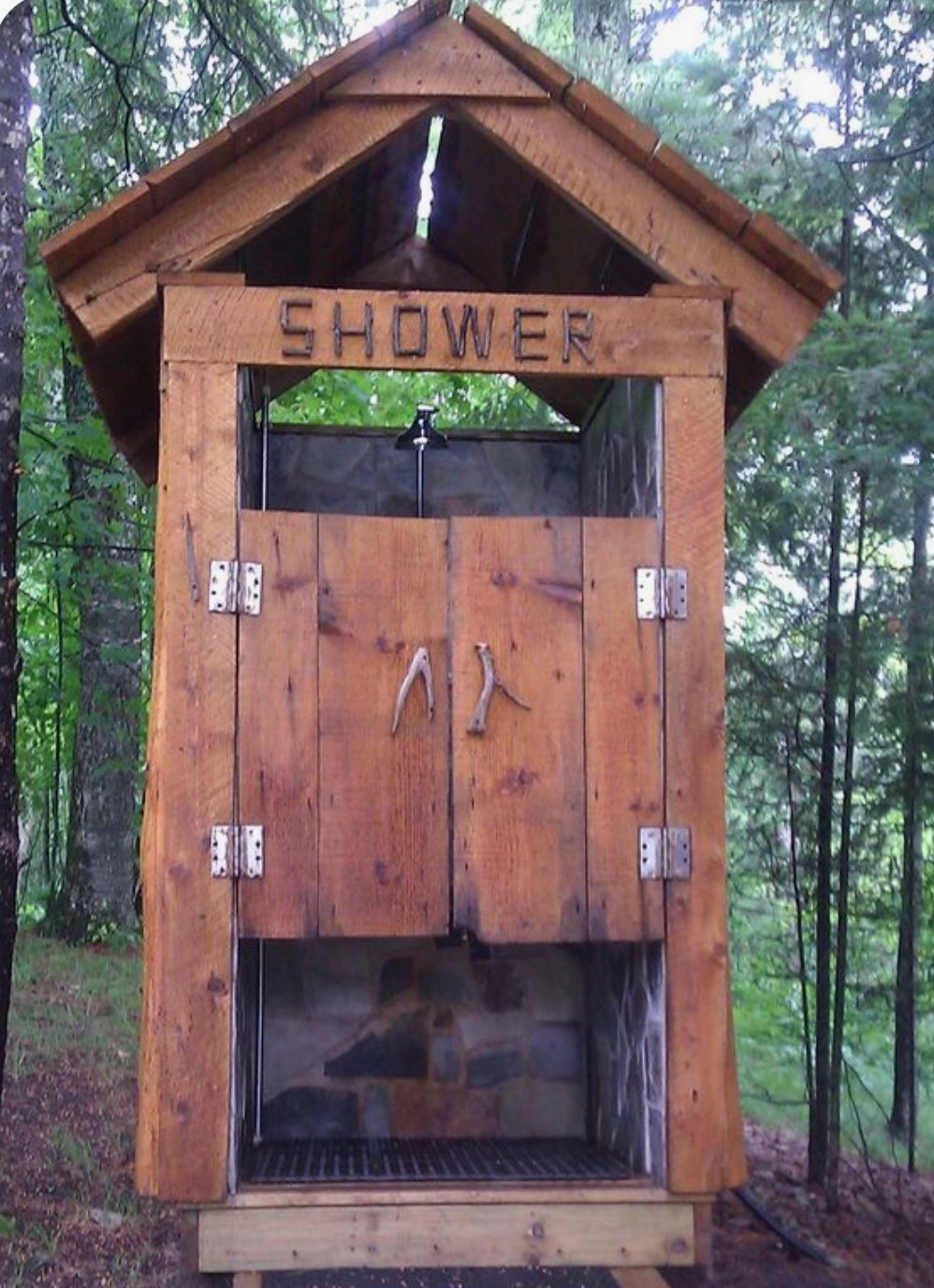 Outdoor Wooden Shower Stall