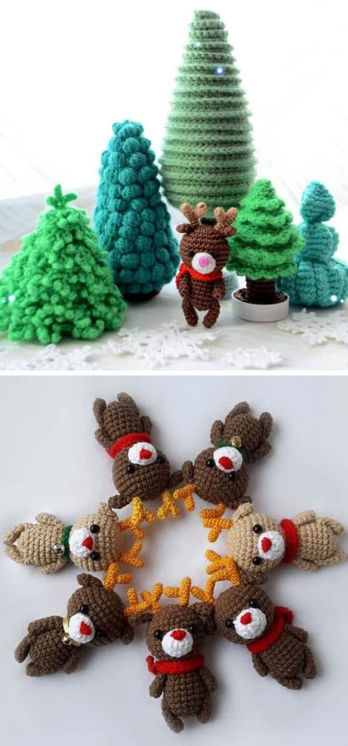 Crochet mini reindeer