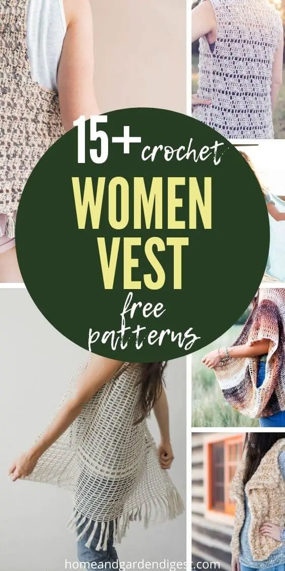 15 Crochet Women Vest Free Patterns