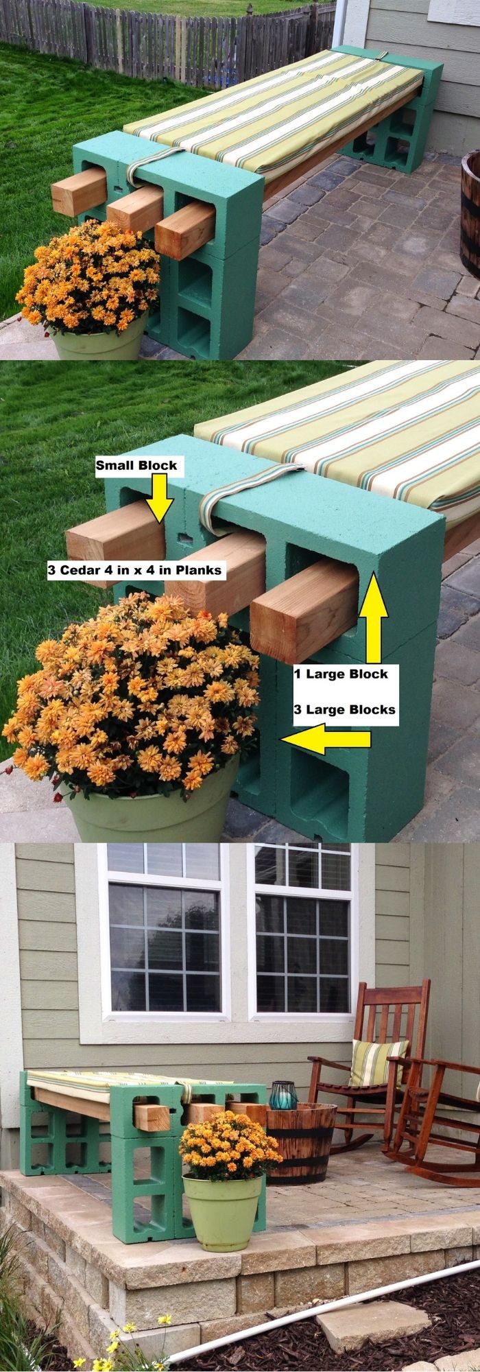 20+ Creative Cinder Block Bench Ideas