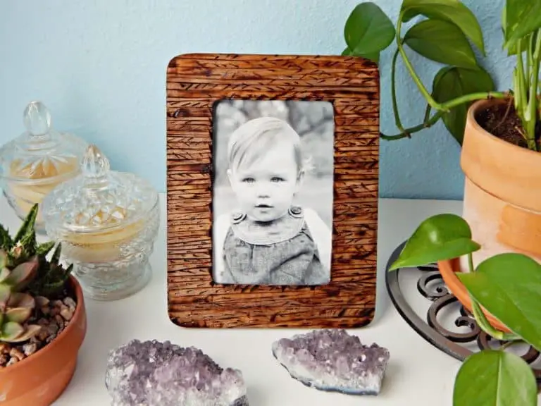 Wood burnt picture frame