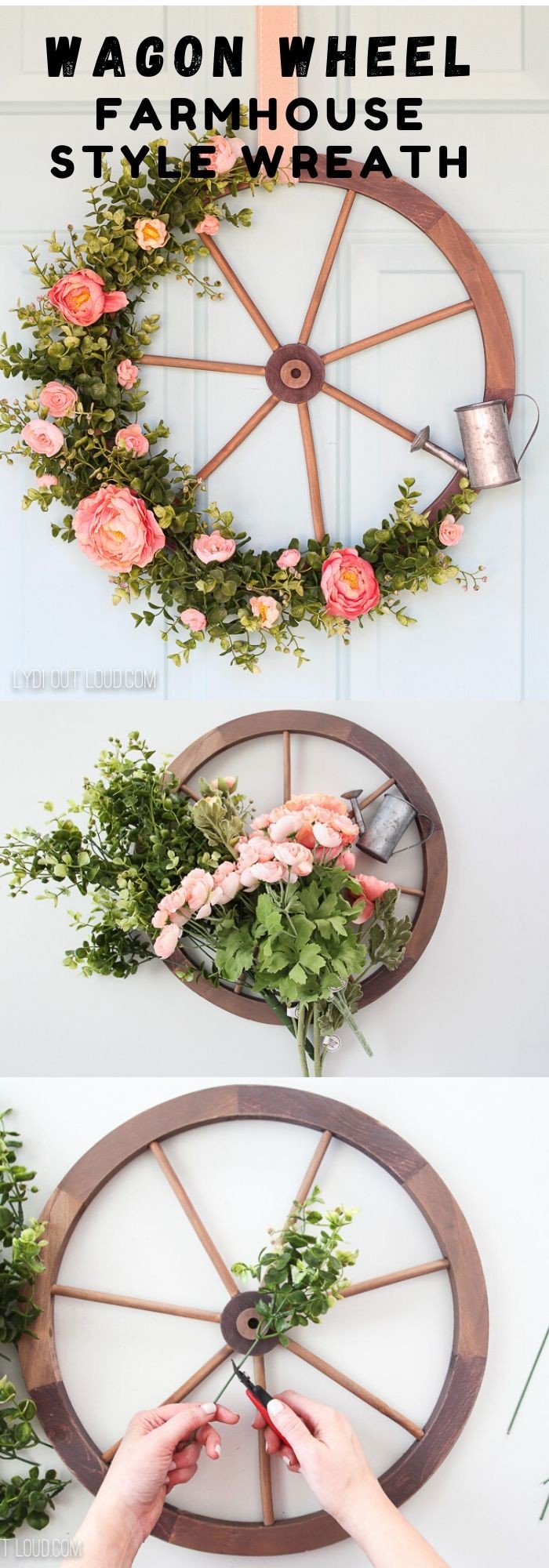 Wagon Wheel Farmhouse Style Wreath