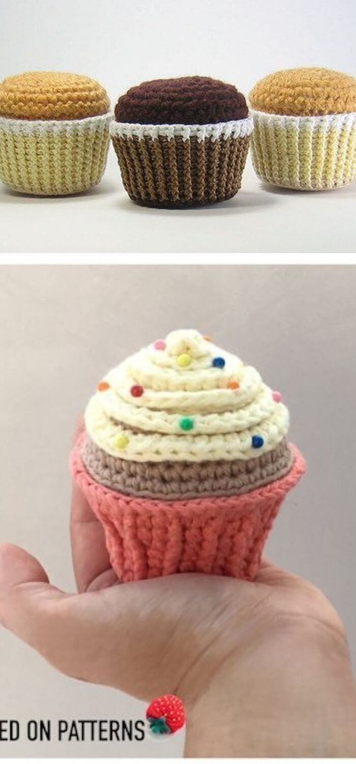 Brownie or Muffin Crochet Cupcakes