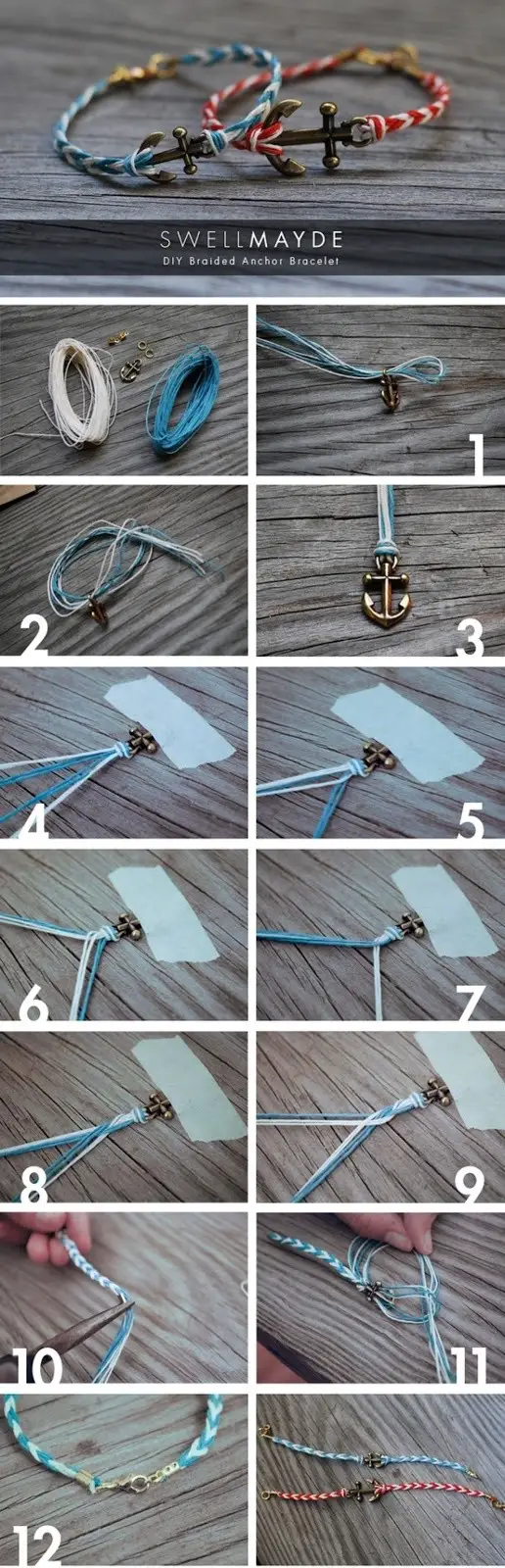 DIY Braided Anchor Bracelet