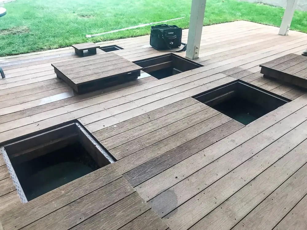 Floating deck over septic tank