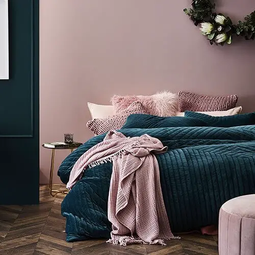 Teal and Pink bedroom