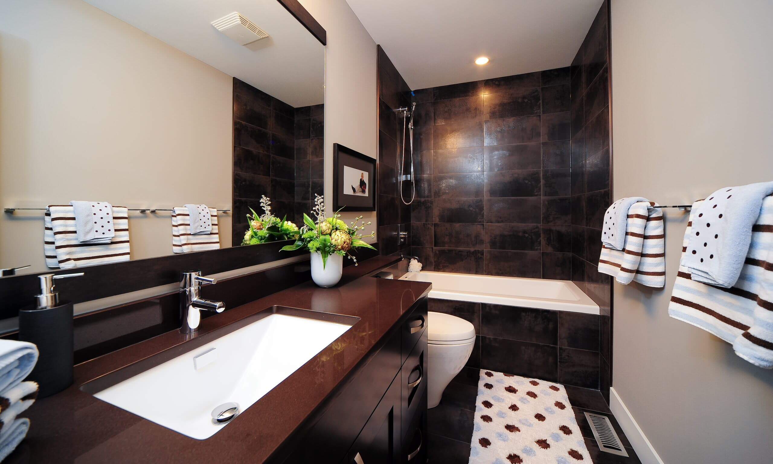 #8. Contemporary bathroom idea in Calgary with an undermount sink