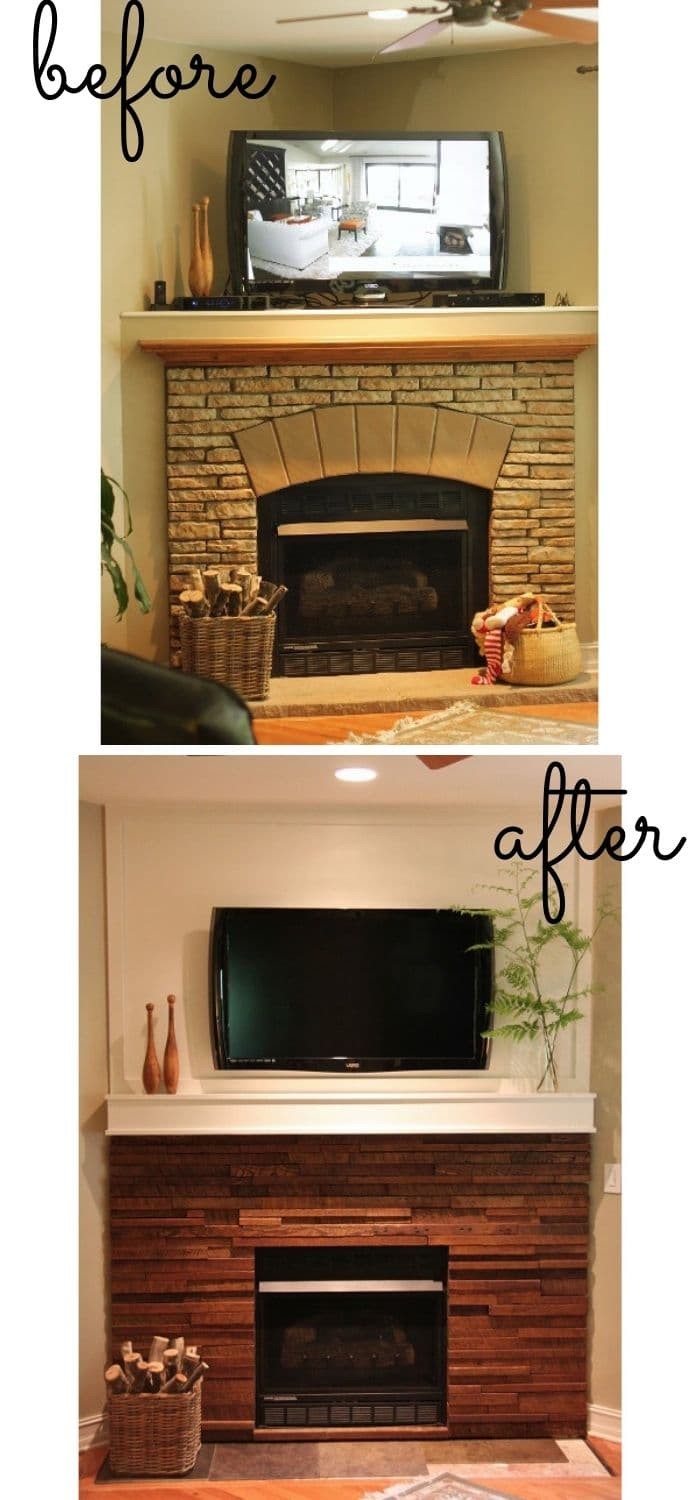 Corner fireplace remodel ideas